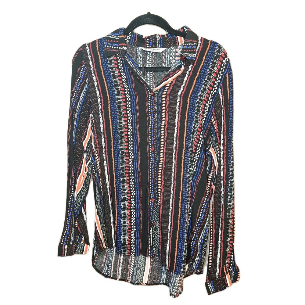 ✨ Big Dart Women's Tribal Boho Button-Up Blouse‎ US 12 EU 44 GUC ✨